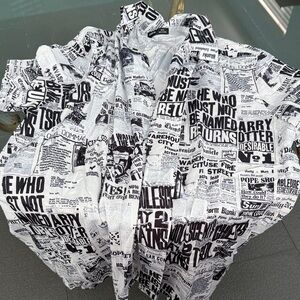 SHEIN Monochrome Newspaper Print Men's Shirt